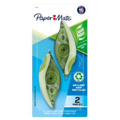 Picture of Paper Mate Liquid Paper DryLine Grip Correction Tape, 1 Line x 335in, Pack Of 2