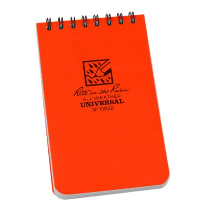 Picture of Rite in the Rain All-Weather Spiral Notebooks, Top, 3in x 5in, 100 Pages (50 Sheets), Orange, Pack Of 12 Notebooks