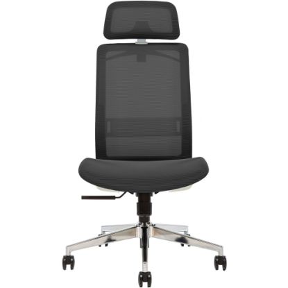 Picture of Sinfonia Sing Ergonomic Mesh High-Back Task Chair, Armless, Headrest, Black/White