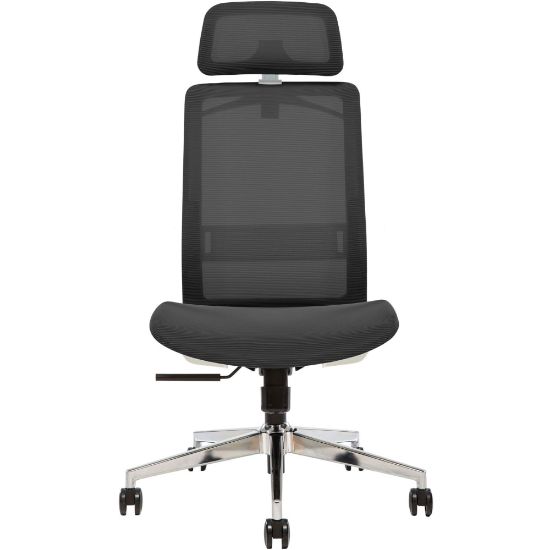 Picture of Sinfonia Sing Ergonomic Mesh High-Back Task Chair, Armless, Headrest, Black/White