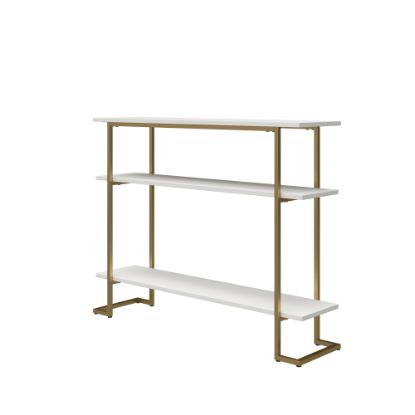 Picture of Ameriwood Home Jade Console Soft Table, 31inH x 39-3/8inW x 9-7/8inD, White/Gold