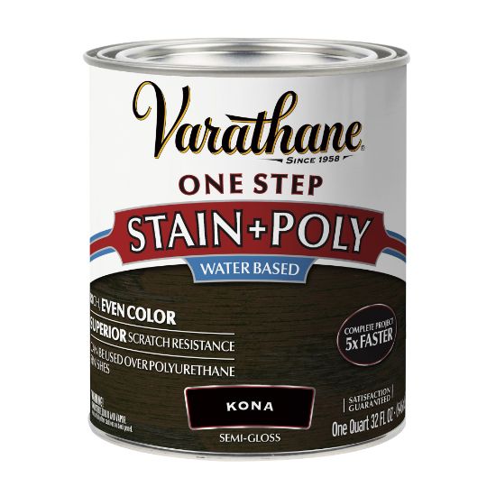 Picture of Varathane One Step Stain + Poly, 32 Oz, Kona Semi-Gloss, Pack Of 2 Cans