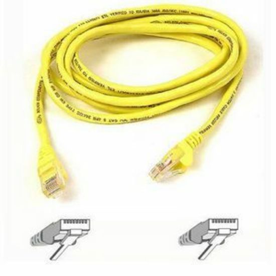 Picture of Belkin Cat5e Patch Cable - RJ-45 Male Network - RJ-45 Male Network - 5ft - Yellow