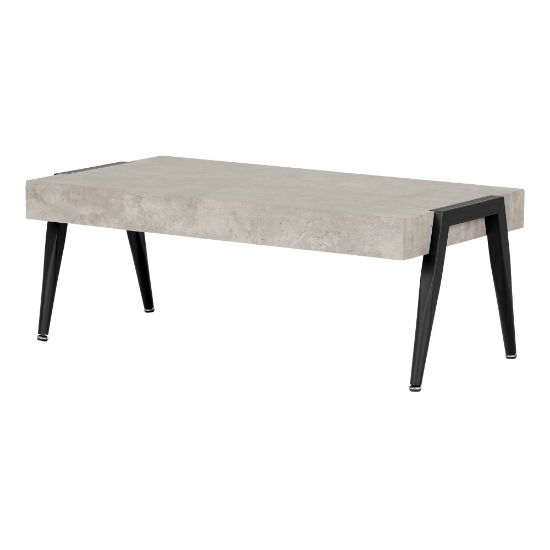 Picture of South Shore City Life Coffee Table, 16-3/4inH x 46-1/2inW x 23-3/4inD, Concrete Gray/Black