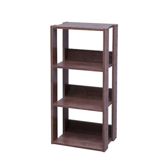 Picture of IRIS Mado 35inH 3-Tier Open Shelving Unit, Brown