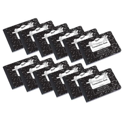 Picture of Pacon Junior Composition Books, Wide Ruled, 5in x 7-1/2in, Black Marble, 100 Sheets, Pack Of 12 Books