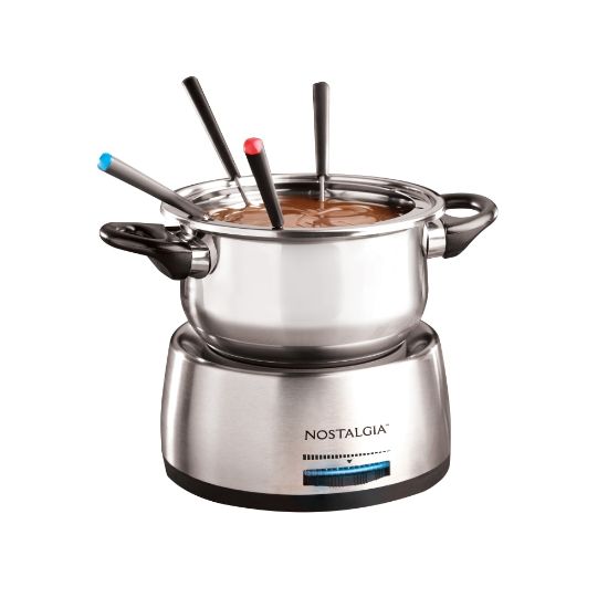 Picture of Nostalgia Electrics 6-Cup Stainless-Steel Electric Fondue Pot With Temperature Control