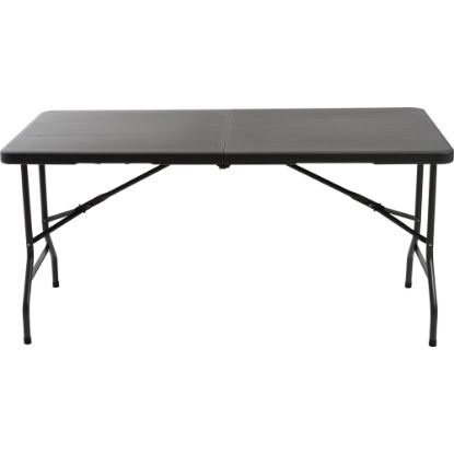 Picture of AbilityOne Blow-Molded Folding Table, 29inH x 60inW x 30inD, Charcoal Gray/Gray