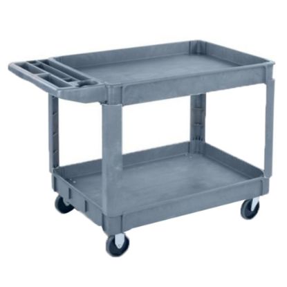 Picture of Carlisle 2-Tier Polypropylene Utility Cart, 33inH x 25inW x 45inD, Gray