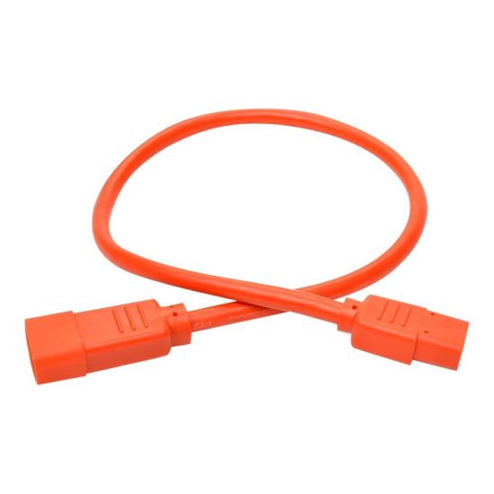 Picture of Eaton Tripp Lite Series Heavy-Duty PDU Power Cord, C13 to C14 - 15A, 250V, 14 AWG, 2 ft. (0.61 m), Orange - Power cable - IEC 60320 C14 to power IEC 60320 C13 - 250 V - 15 A - 2 ft - molded - orange