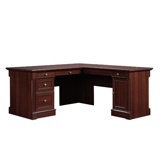 Picture of Sauder Palladia 66inW L-Shaped Corner Desk, Select Cherry