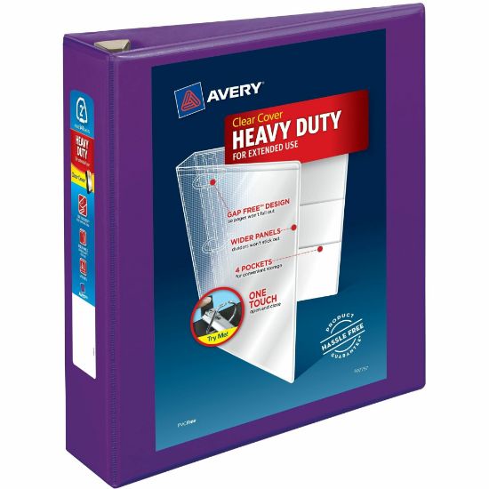 Picture of Avery Heavy-Duty View 3-Ring Binder With Locking One-Touch EZD Rings, 2in D-Rings, 39% Recycled, Purple