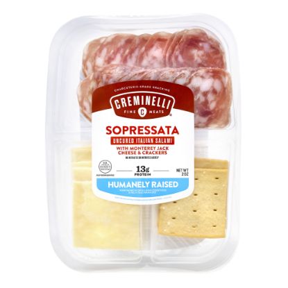 Picture of Creminelli Sopressata, Monterey Jack Cheese And Crackers Packs, 2 Oz, Set Of 4 Packs