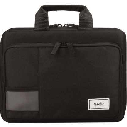 Picture of Solo Carrying Case for 13.3in Chromebook, Notebook - Black - Drop Resistant, Bacterial Resistant, Water Resistant - Fabric Body - Handle - 1 Each