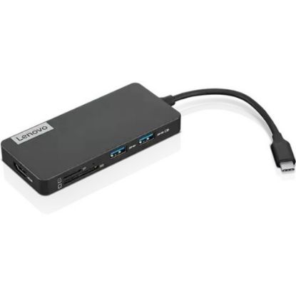 Picture of Lenovo USB-C 7-in-1 Hub - for Notebook - 15 W - USB Type C - 4 x USB Ports - 1 x USB 2.0 - 2 x USB 3.0 - USB Type-C - HDMI - Wired