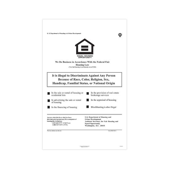 Picture of ComplyRight Federal Specialty Posters, Federal Fair Housing, English, 11in x 17in