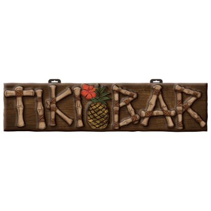 Picture of Amscan Summer Tiki Bar Vac Form Signs, 10in x 41in, Brown, Pack Of 2 Signs