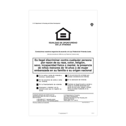 Picture of ComplyRight Federal Specialty Posters, Federal Fair Housing, Spanish, 11in x 17in