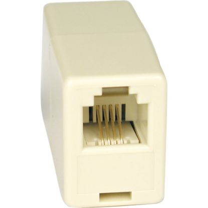 Picture of Tripp Lite Straight Through Modular In-Line Coupler Telephone RJ11 F/F TAA - 1 x RJ-11 Phone - Female - Gold - White - TAA Compliant