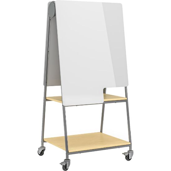 Picture of Safco Learn Mobile Whiteboard, 63-7/16inH x 30inW x 24-1/16inD, White/Silver