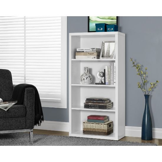 Picture of Monarch Specialties 48inH 3-Shelf Adjustable Bookcase, White