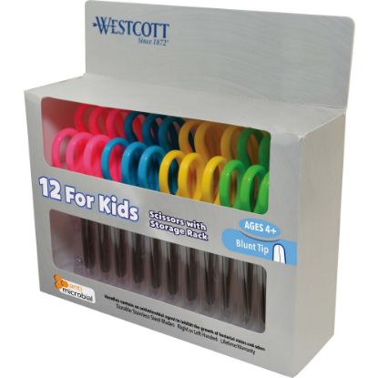 Picture of Westcott Kids School Pack Scissors, 5in, Blunt, Assorted Colors, Pack Of 12