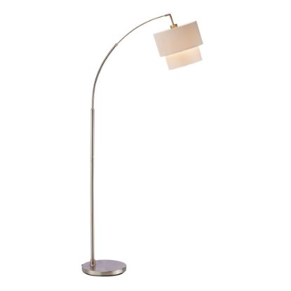 Picture of Adesso Gala Arc Floor Lamp, 71inH, White Shade/Silver Base