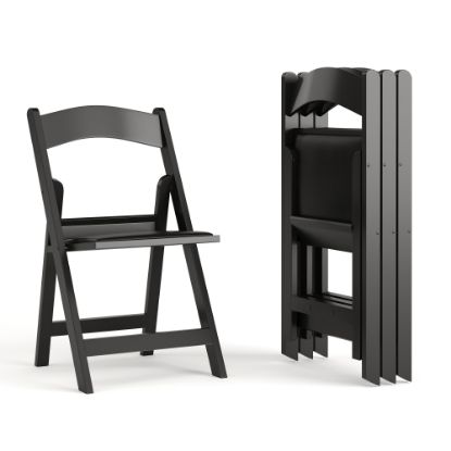 Picture of Flash Furniture HERCULES Series Resin Folding Chairs, Black, Set Of 4 Chairs