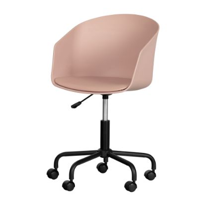 Picture of South Shore Flam Plastic Mid-Back Swivel Chair, Pink/Black