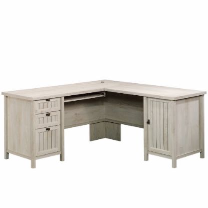 Picture of Sauder Costa 65inW L-Shaped Corner Desk, Chalked Chestnut