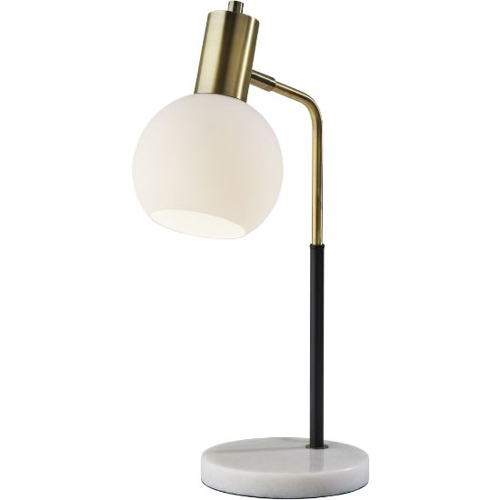 Picture of Adesso Corbin Desk Lamp, 20-1/2inH, Frosted Glass/White Marble