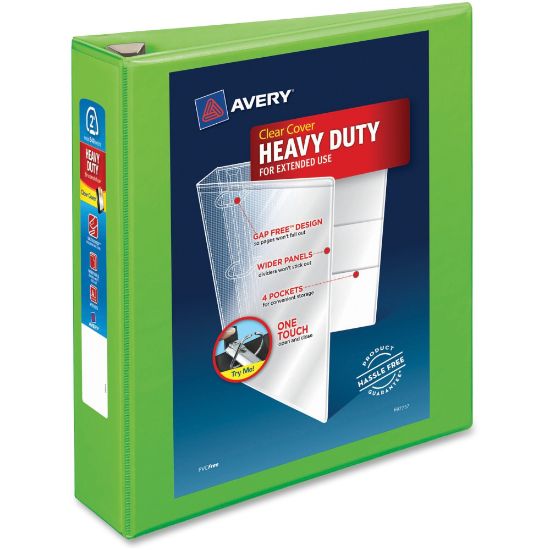 Picture of Avery Heavy-Duty View 3-Ring Binder With Locking One-Touch EZD Rings, 2in D-Rings, 39% Recycled, Chartreuse