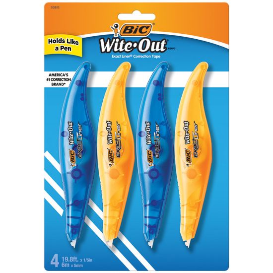 Picture of BIC Wite-Out Exact Liner Correction Tape, 1/5in Line Coverage, 236in, Pack Of 4