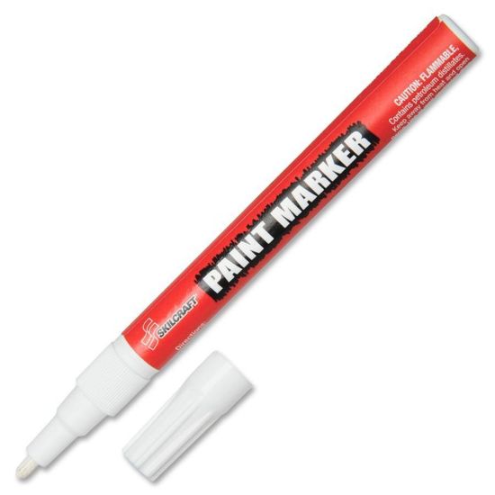 Picture of SKILCRAFT Paint Markers, White, Pack Of 12