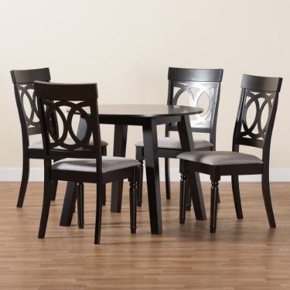 Picture of Baxton Studio Charlotte Modern 5-Piece Dining Set, Gray/Dark Brown