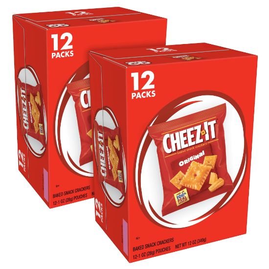 Picture of Cheez-It Crackers, 1 Oz, 12 Pouches Per Pack, Case Of 2 Packs