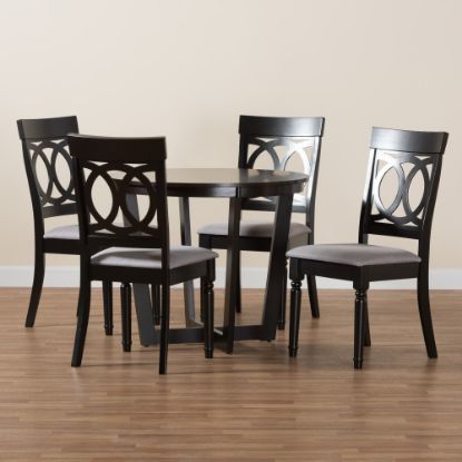 Picture of Baxton Studio Estelle Modern 5-Piece Dining Set, Gray/Dark Brown