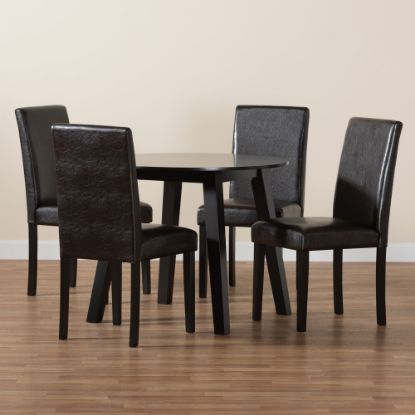 Picture of Baxton Studio Emine Modern 5-Piece Dining Set, Dark Brown/Espresso Brown