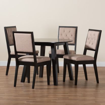 Picture of Baxton Studio Alani Modern 5-Piece Dining Set, Beige/Dark Brown