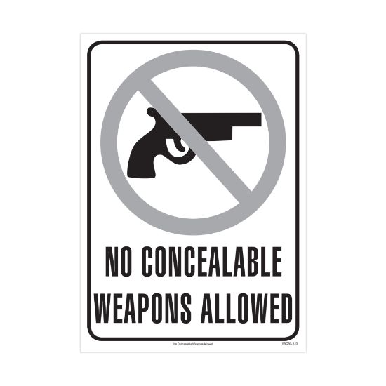 Picture of ComplyRight Federal Specialty Posters, No Concealable Weapons Allowed, English, 8 1/2in x 12in