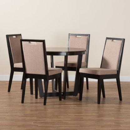 Picture of Baxton Studio Ana Modern 5-Piece Dining Set, Beige/Dark Brown