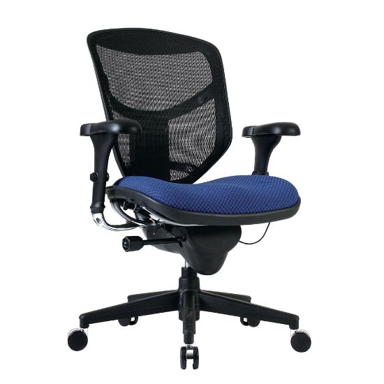 Picture of WorkPro Quantum 9000 Series Ergonomic Mesh/Premium Fabric Mid-Back Chair, Black/Royal, BIFMA Compliant