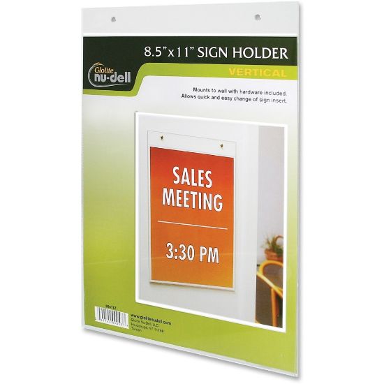 Picture of NuDell Acrylic Sign Holders - Support 8.50in x 11in Media - Acrylic - 1 Each - Clear