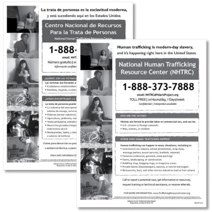 Picture of ComplyRight State Specialty Posters, Human Trafficking, English/Spanish, Alabama, 8 1/2in x 11in, Pack Of 2