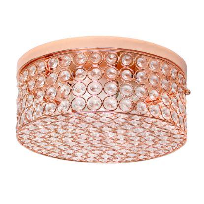 Picture of Lalia Home Glam 2-Light Round Flush-Mount Light, Rose Gold/Crystal