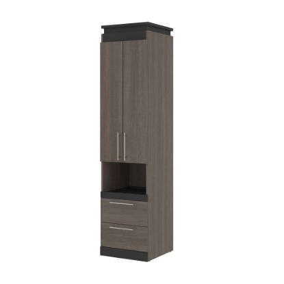 Picture of Bestar Orion 20inW Storage Cabinet With Pull-Out Shelf, Bark Gray/Graphite