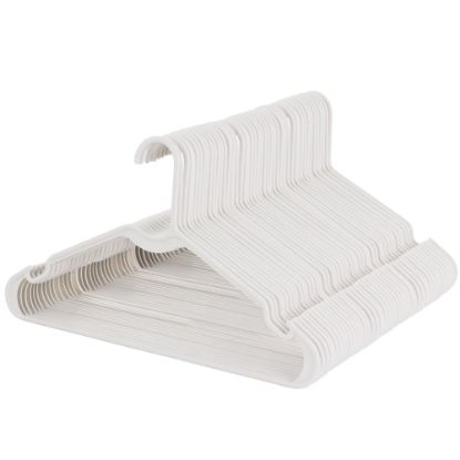 Picture of Elama Home Plastic Hangers, White, Pack Of 50 Hangers