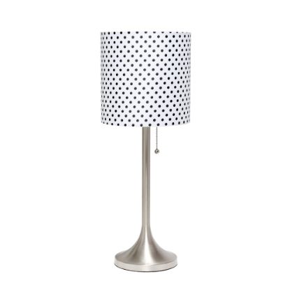 Picture of Simple Designs Tapered Table Lamp, 21inH, Polka Dot Shade/Brushed Nickel Base