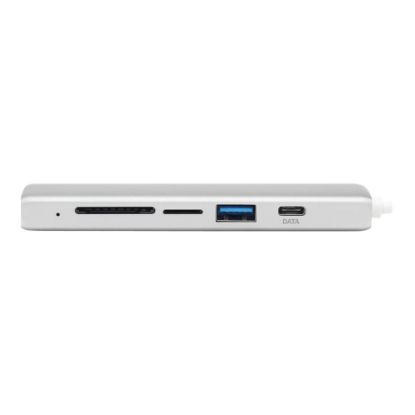 Picture of Tripp Lite USB-C Multiport Adapter, 2x USB-A and 1X USB-C Ports, Card Reader, USB 3.0, Silver - Docking station - USB-C 3.1 / Thunderbolt 3