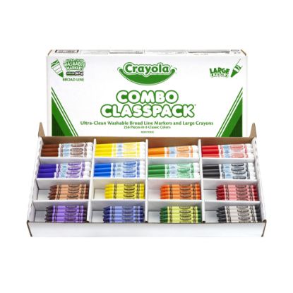 Picture of Crayola Crayons And Washable Markers Classpack, Large Size, Assorted Colors, Box Of 256